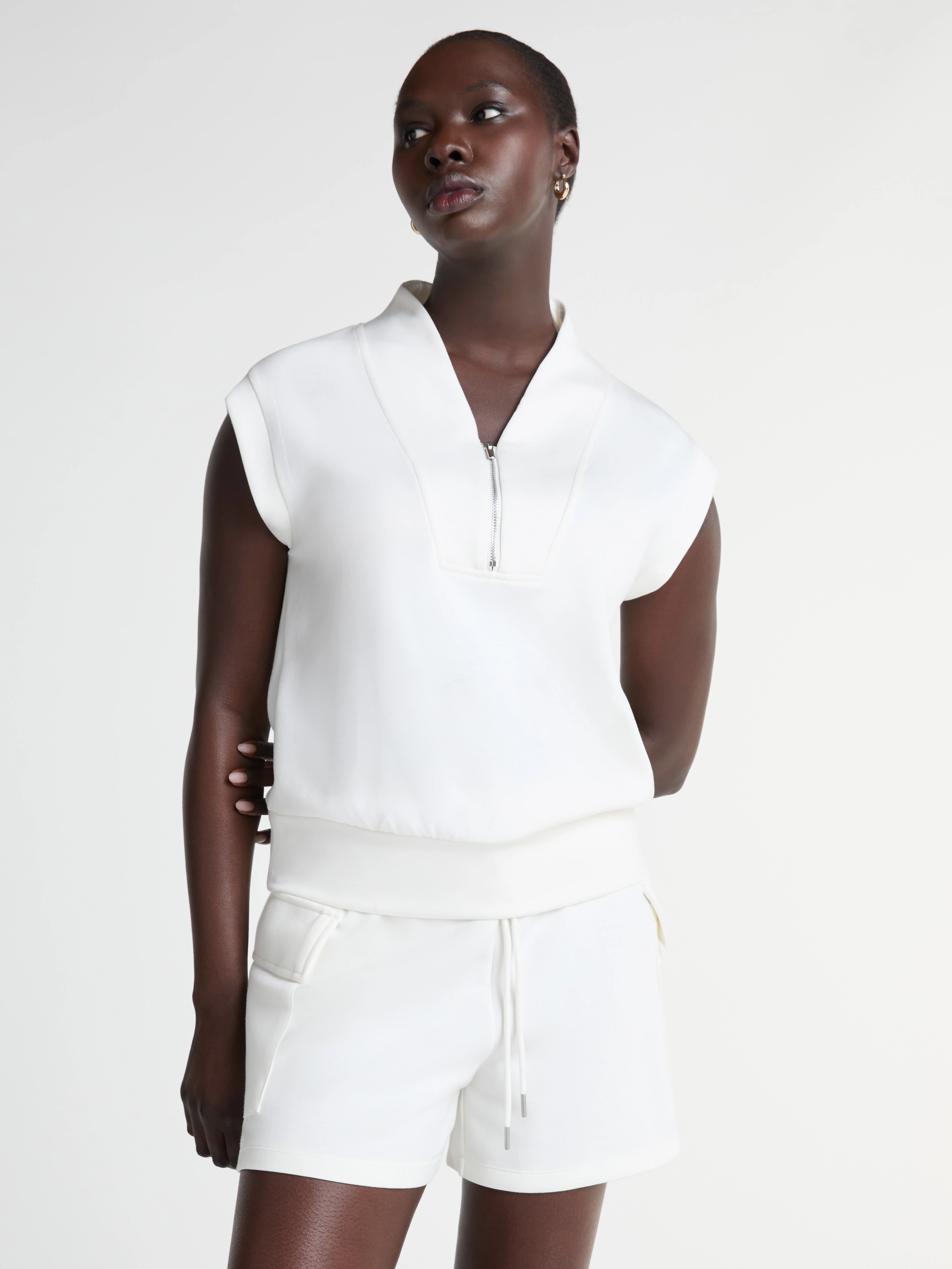 Scoop Women's Ultimate Scubaknit Zip Front Shawl Top, Sizes XS-XXL | Walmart (US)