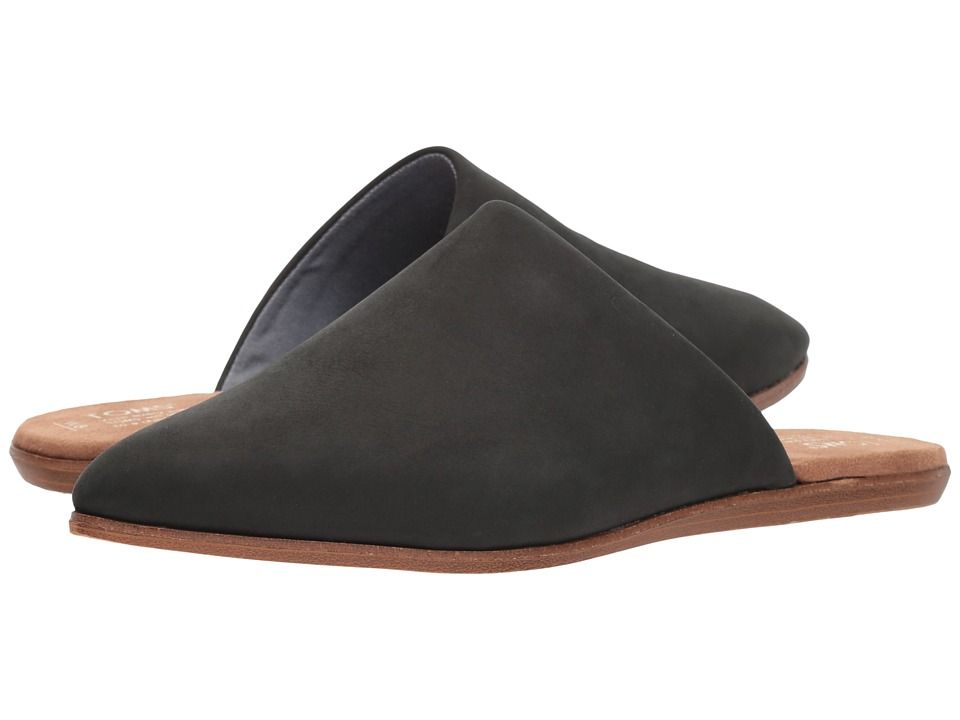 TOMS - Jutti Mule (Black Leather) Women's Slip on  Shoes | Zappos