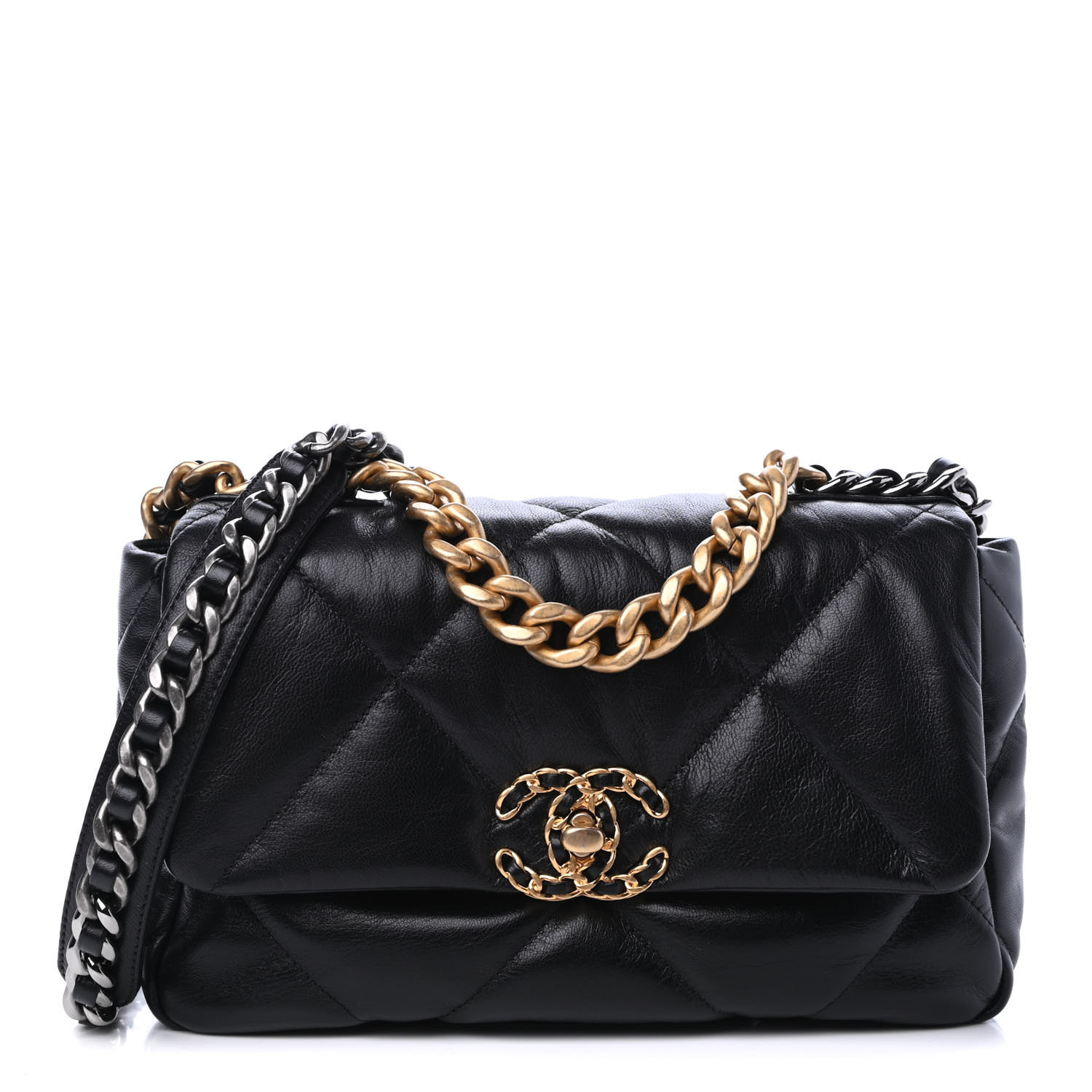 Goatskin Quilted Medium Chanel 19 Flap Black | Fashionphile
