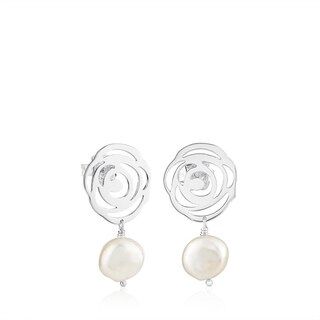 Silver Earrings with pearls TOUS Rosa de Abril | TOUS USA