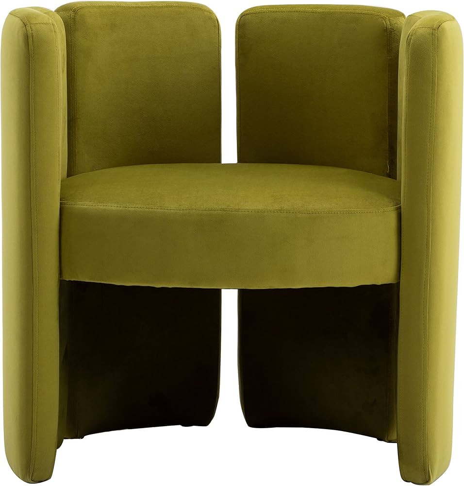 chairus Modern Dining Chair Unique Velvet Barrel Chair Cute Comfy Upholstered Accent Chair for Li... | Amazon (US)