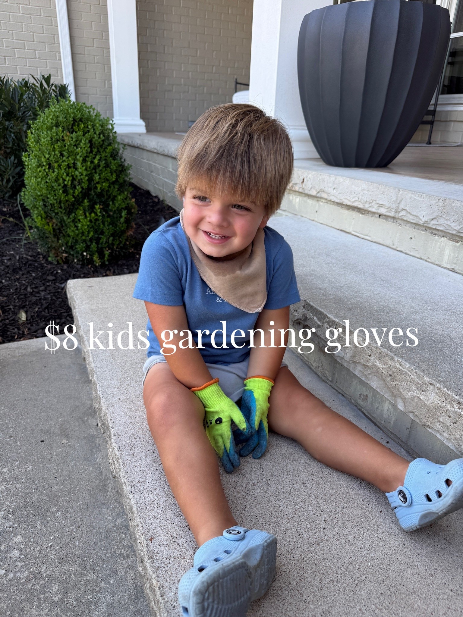 Gardening with my little guy!!

gloSav, kids gardening gloves, crocs, baby bibs, gardening gloves for kids, toddler gardening gloves, boy mom, Grace White