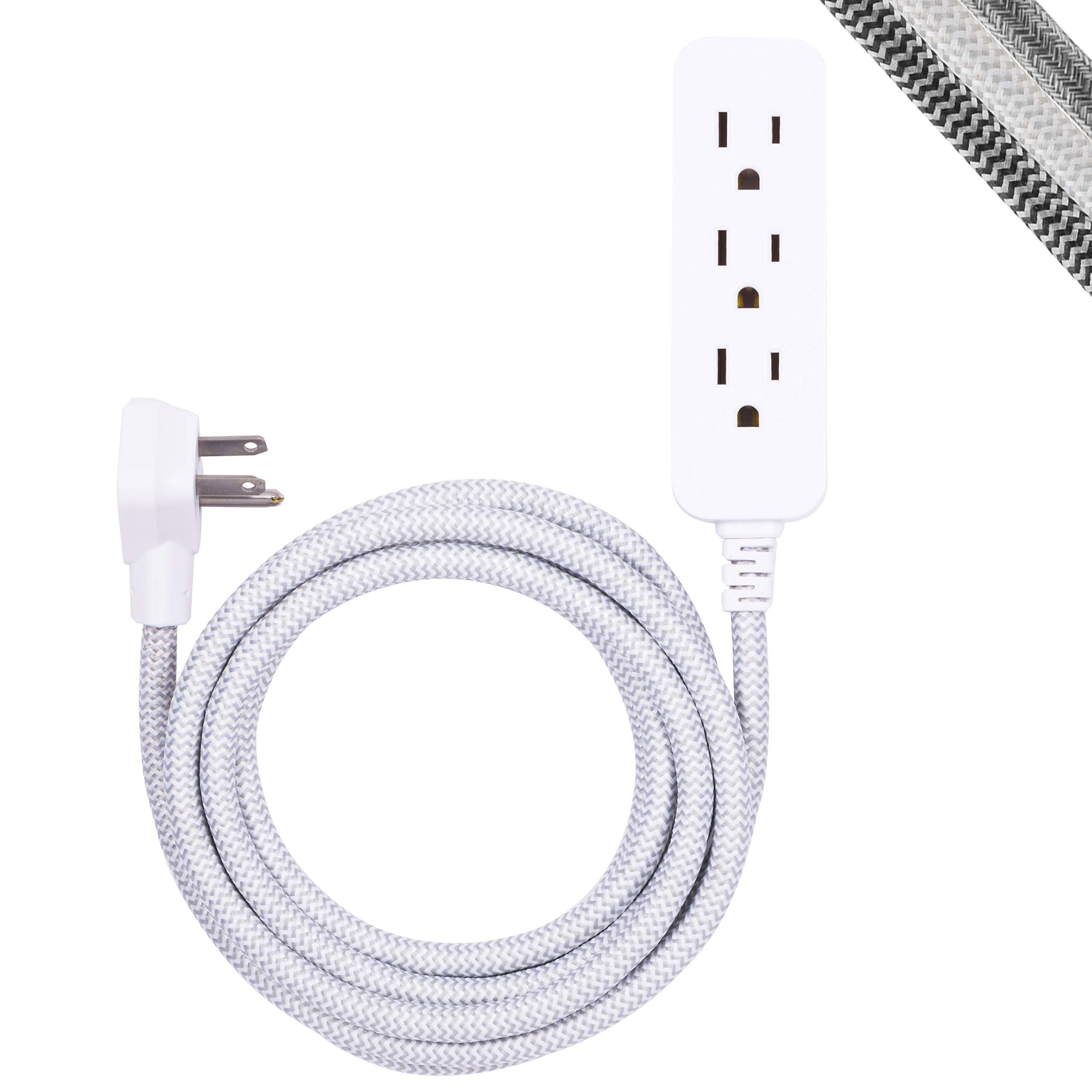 GE Pro 3-Outlet Power Strip with Surge Protection, 8 Ft Designer Braided Extension Cord, Grounded, F | Amazon (US)