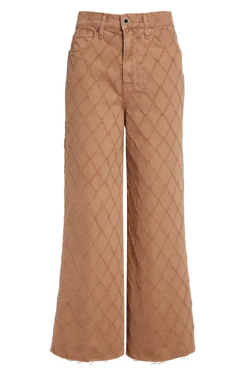 Veronica Beard High Waist Diamond Jacquard Crop Wide Leg Jeans in Hazelnut Stone at Nordstrom, Si... | Nordstrom