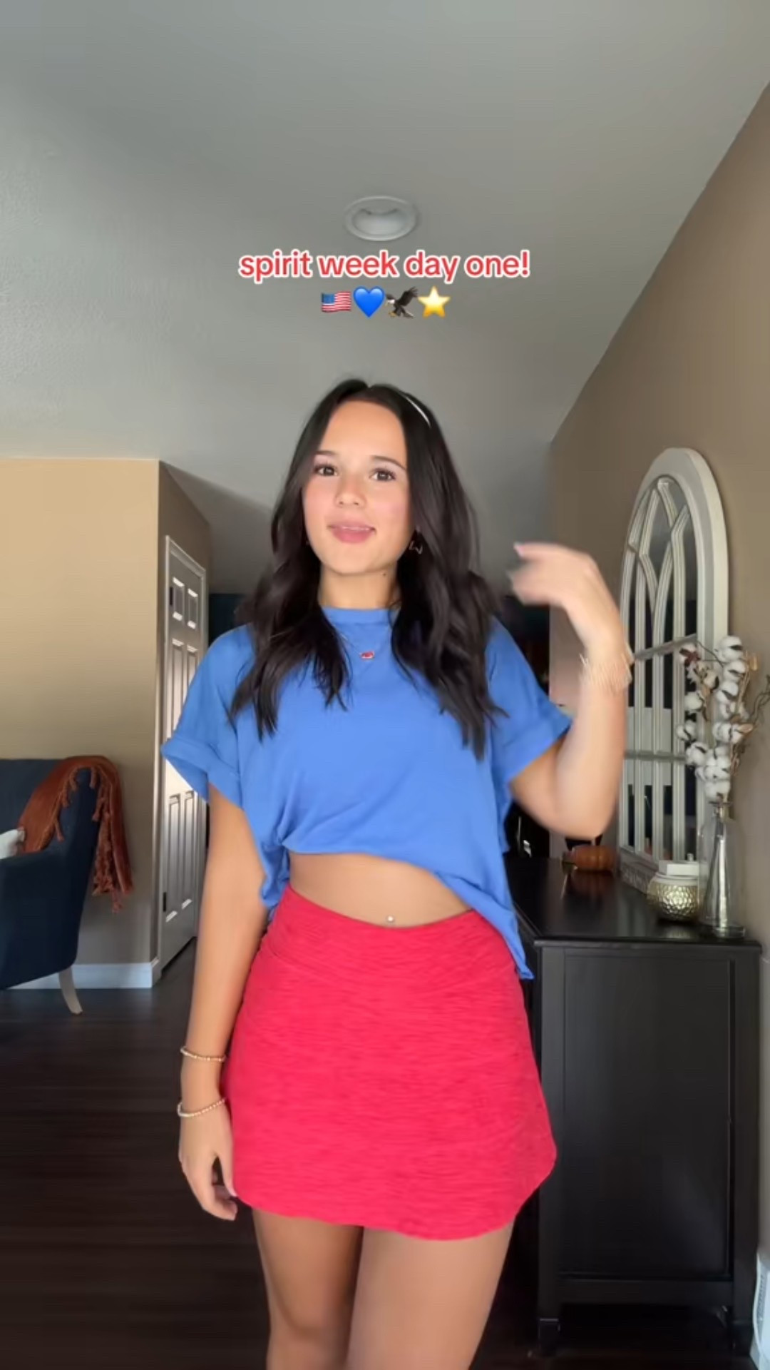 Red white and blue outfit 