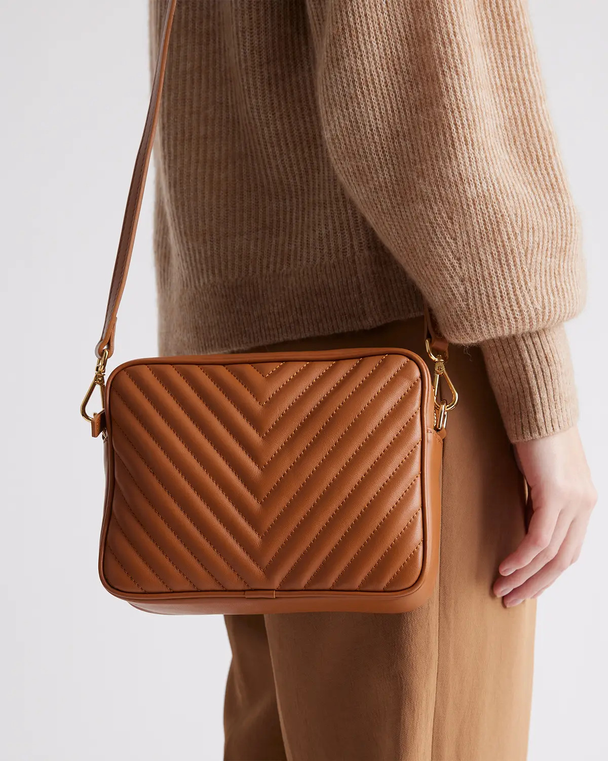 Italian Leather Quilted Crossbody Bag | Quince