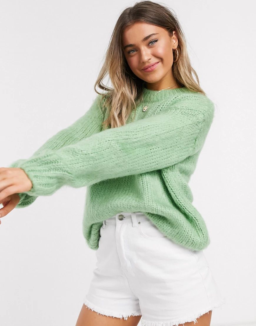 ASOS DESIGN chunky sweater in green | ASOS (Global)
