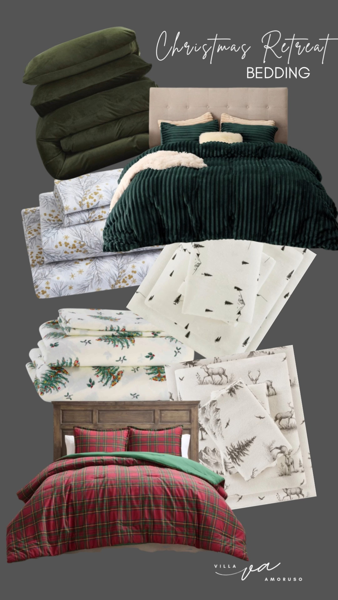 Transform your bedroom into a true holiday sanctuary with these layers! 😴 Everything you need for a Christmas Retreat moment, from the rich, tactile green velvet  duvet to the festive plaid flannel.

Pro Tip: Mix in those adorable printed sheets (trees & deer!) for the perfect balance of cozy and chic.

#LTKHoliday #LTKCyberWeek #LTKHome