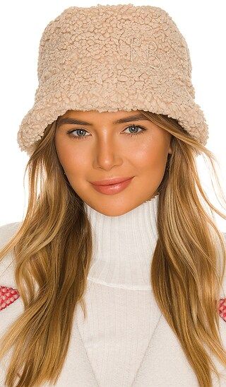 Monogram Embellished Lampshade Bucket Hat in Beige | Revolve Clothing (Global)