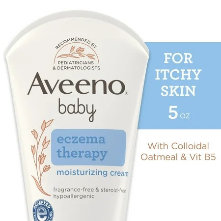 Aveeno Baby Eczema Therapy Moisturizing Cream Body Lotion with Oatmeal, 5 oz | Walmart (US)