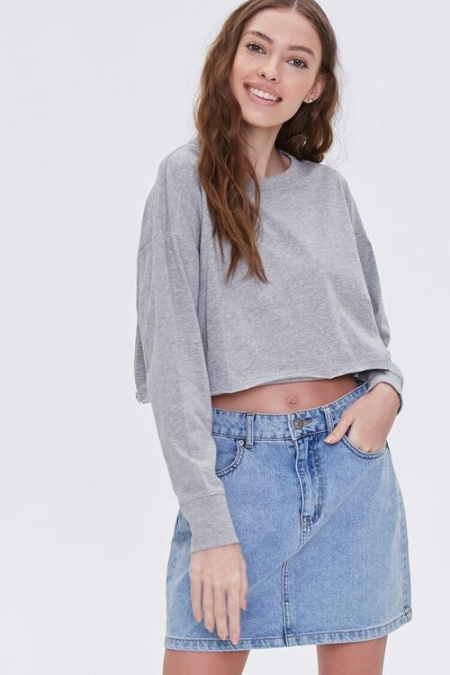 Raw-Cut Long Sleeve Top | Forever 21 (US)