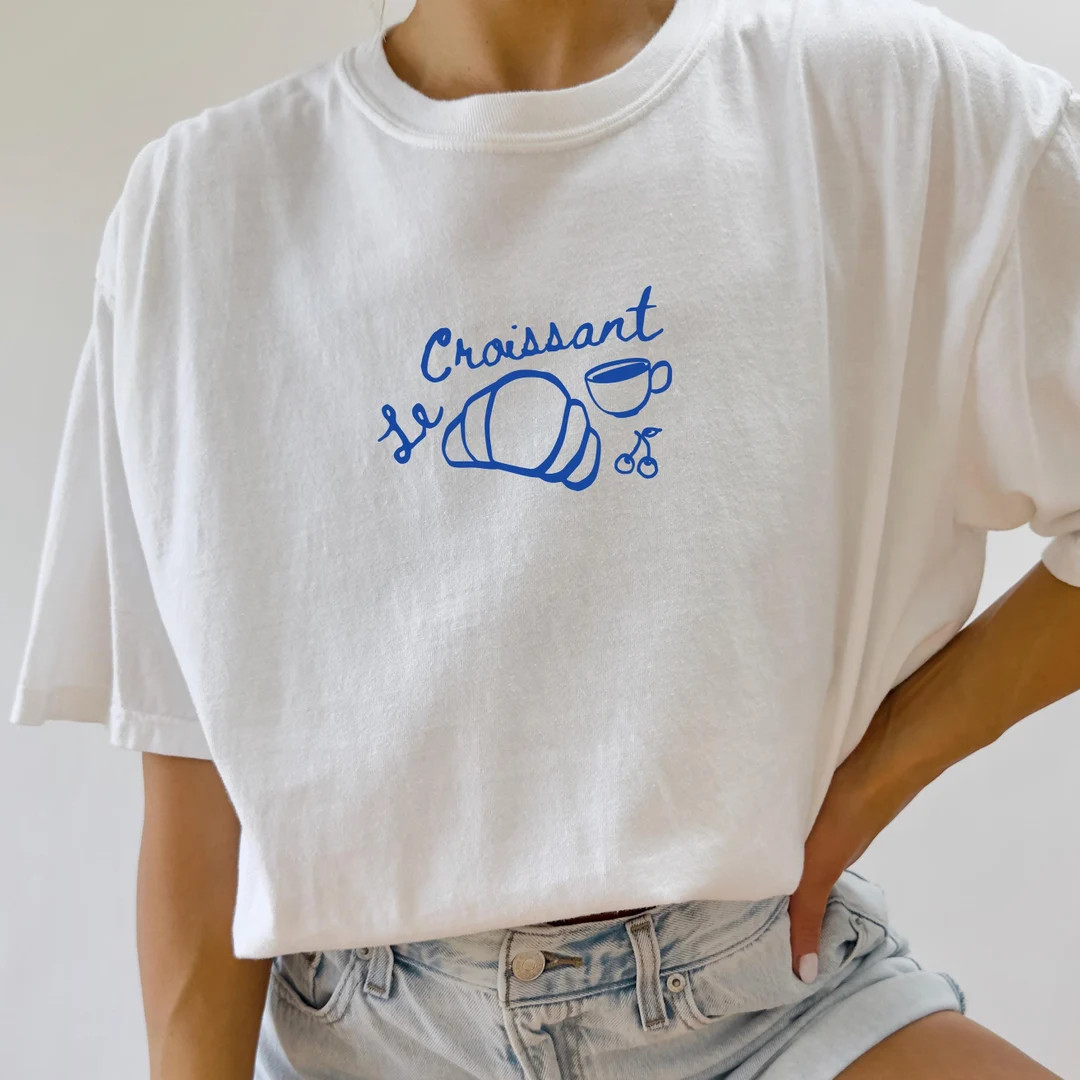 Croissant Shirt Pastry Shirt Sunday Morning Breakfast Club Brunch Shirt French Pastries Coffee Sh... | Etsy (US)