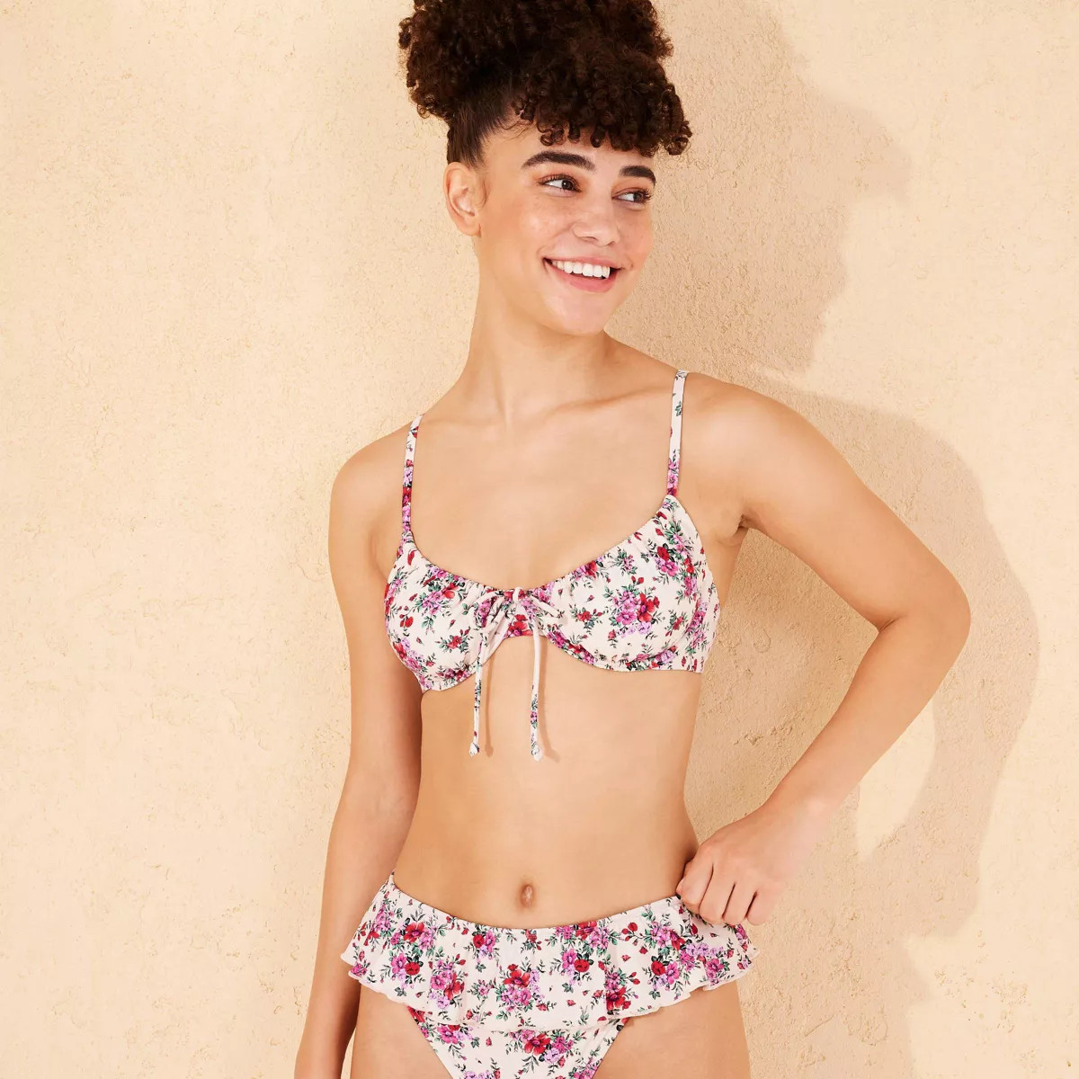 Women's Underwire Bikini Top - Wild Fable™ Pink/ Red Floral Print | Target