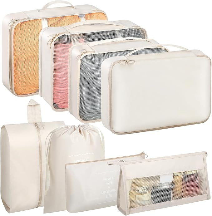 Packing Cubes for Suitcase and Travel by Harcas. Organiser Storage for Bags, Backpack and Luggage... | Amazon (UK)