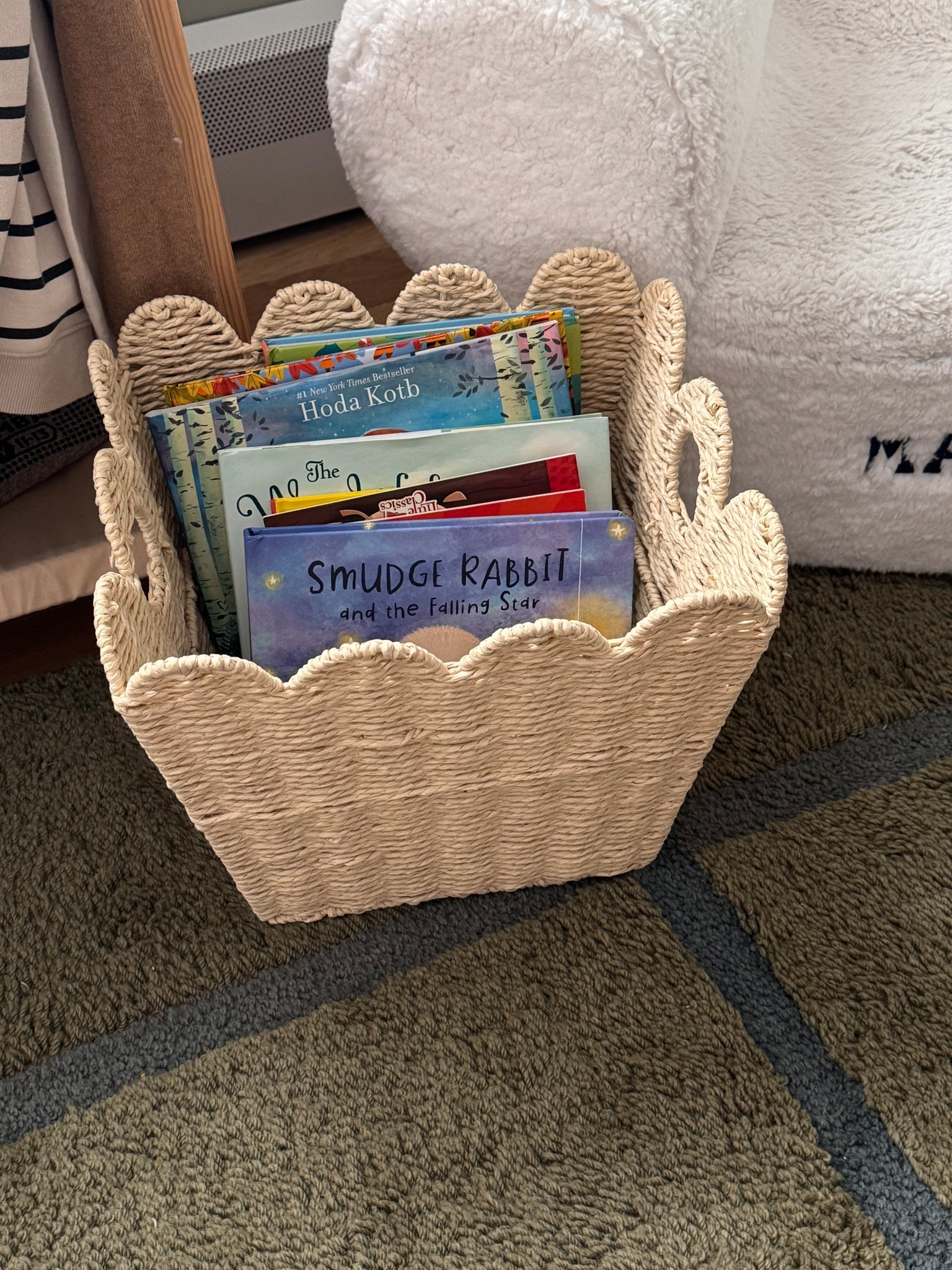 I came across these adorable scalloped baskets they are perfect for displaying our current books in rotation 💖 #LTKToddler

#LTKmomlife