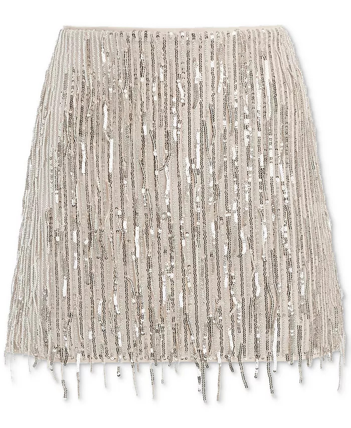 Women's Mia Fringed Sequined Mini Skirt | Macys (US)