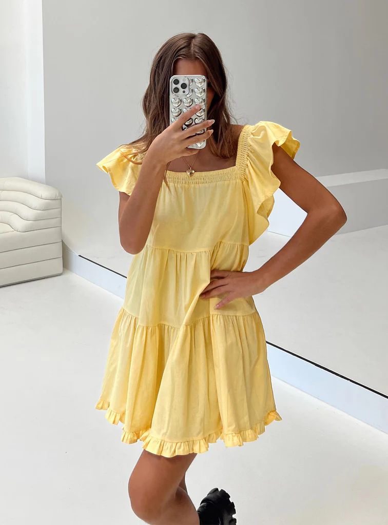 Jayson Mini Dress Yellow | Princess Polly US