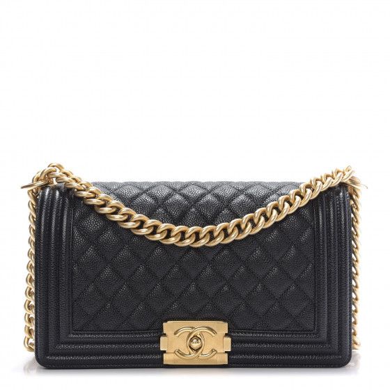 Caviar Quilted Medium Boy Flap Black | Fashionphile