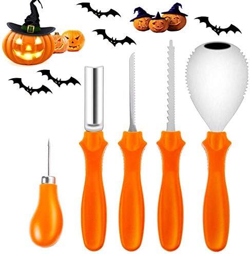 Halloween Pumpkin Carving Set,Pumpkin Cutting Tools, 5 Pieces Stainless Steel Professional Carving K | Amazon (US)