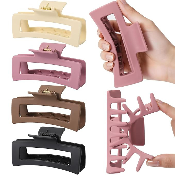 Auseibeely 4Pcs Cloud Claw Clips for Women, 5 Inch Extra Large Silicone Hair Clips, Squishy XL Cl... | Amazon (US)