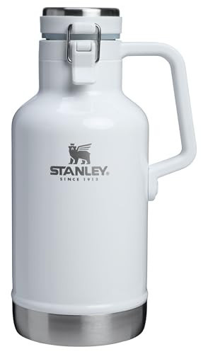 Stanley Classic Easy-Pour Growler 64 oz | Keeps Beer Cold or Coffee Hot | Leakproof Steel Lined Lid and Easy to Carry Handle | Insulated Stainless Steel | BPA-Free | Frost Gloss | Amazon (US)