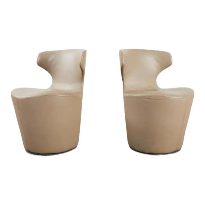 Pair of Naoto Fukusawa for B & B Italia Leather Mini Papilio Chairs | Chairish