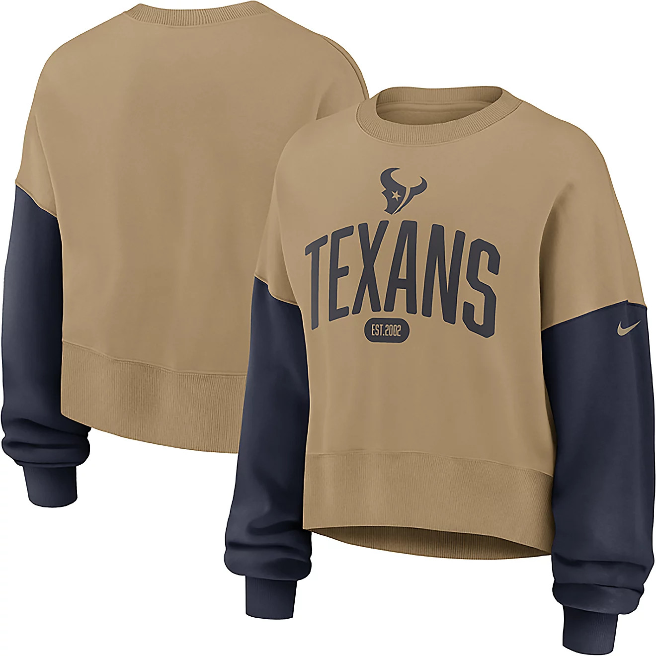 Nike Women's Texans Rewind Oversized Long Sleeve Crew Fleece | Academy Sports + Outdoors