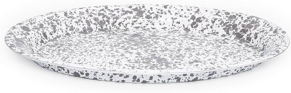Crow Canyon Home Enamelware Oval Platter, 17.5 inch, Grey/White Splatter | Amazon (US)