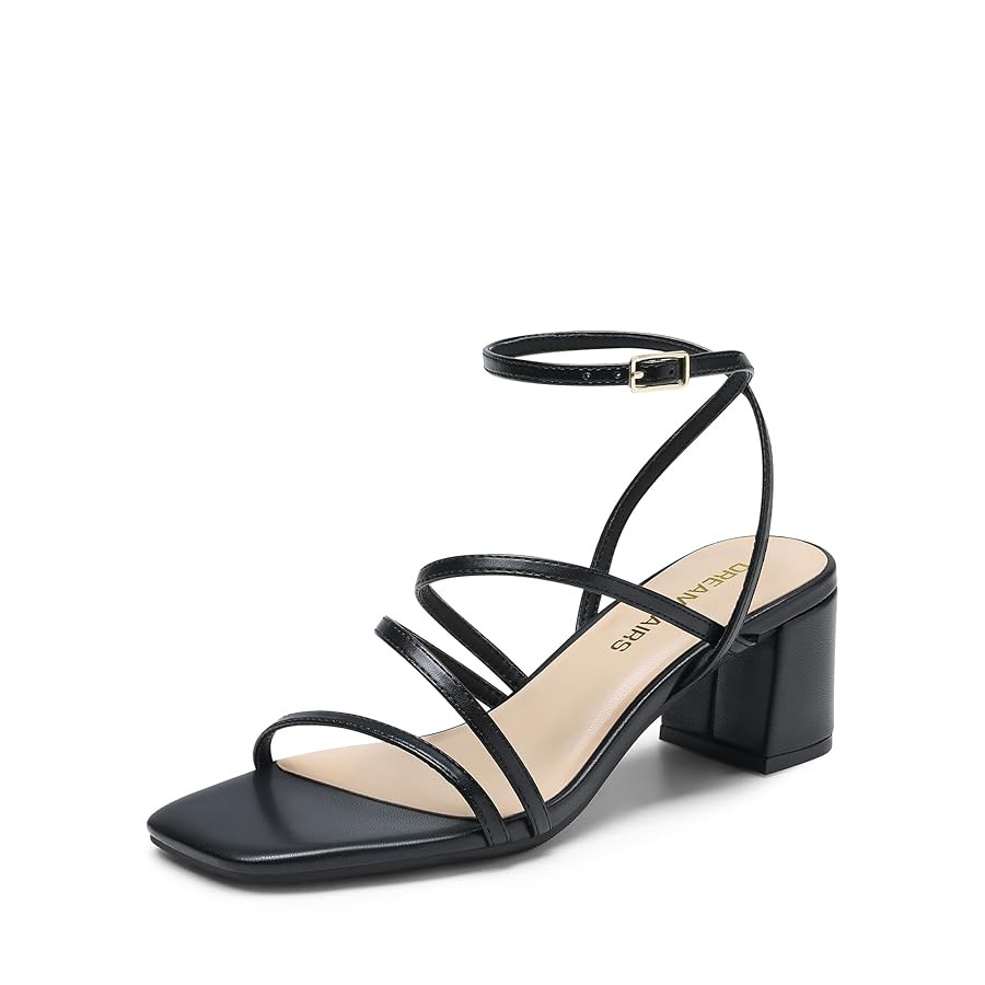 DREAM PAIRS Womens Block Heels 2 inch Strappy Square Toe Dressy Chunky Low Heeled Sandals for Par... | Amazon (US)