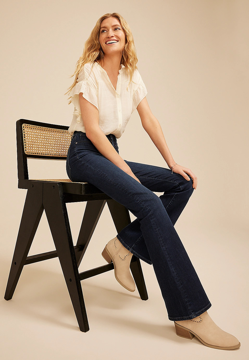 m jeans by maurices™ Dark Sculpt High Rise Flare Jean | Maurices