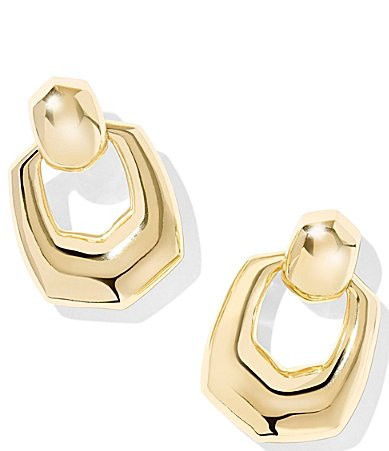 Kendra Scott Kaitlin Open Frame Puffy Drop Earrings - Gold | Dillard's