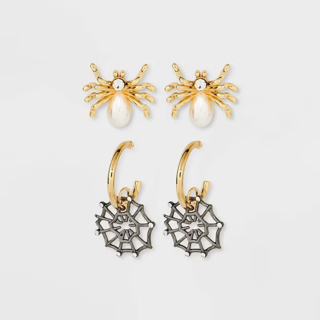 SUGARFIX by BaubleBar 'World Wide Web' Statement Earring Set 2pc - Gold | Target