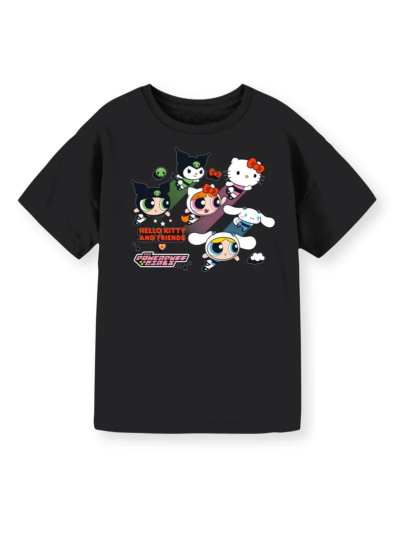 Hello Kitty x The Powerpuff Girls, Girls' Short Sleeve T-Shirt, Sizes 4-16 | Walmart (US)