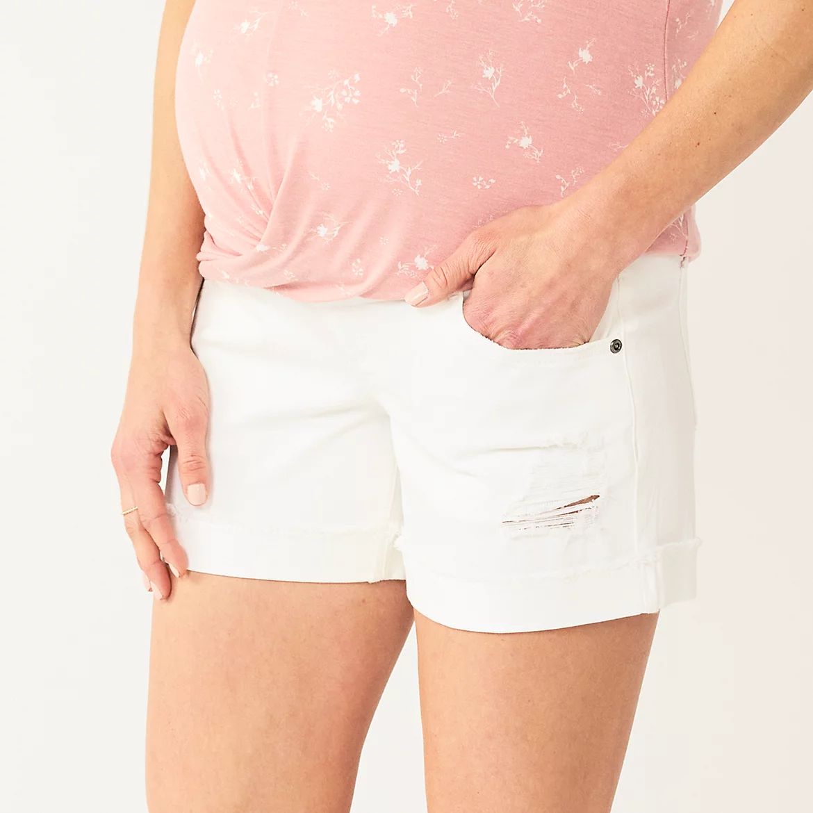Maternity Sonoma Goods For Life® Over-The-Belly Panel Jean Shorts | Kohl's