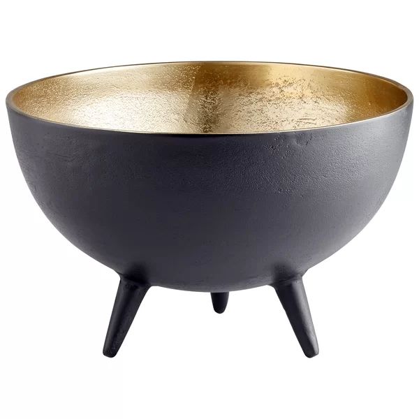 Inca Stainless Steel Glam Decorative Bowl in Matte Black/Gold | Wayfair North America