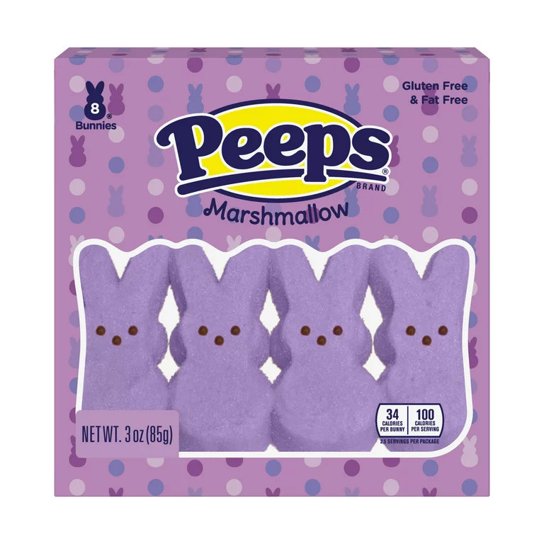 Peeps, Lavender Marshmallow Bunnies Easter Candy, 8ct (3.0oz) | Walmart (US)