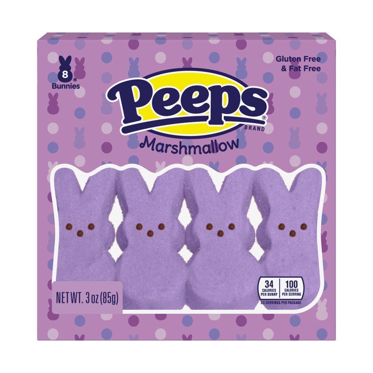 Peeps, Lavender Marshmallow Bunnies Easter Candy, 8ct (3.0oz) | Walmart (US)