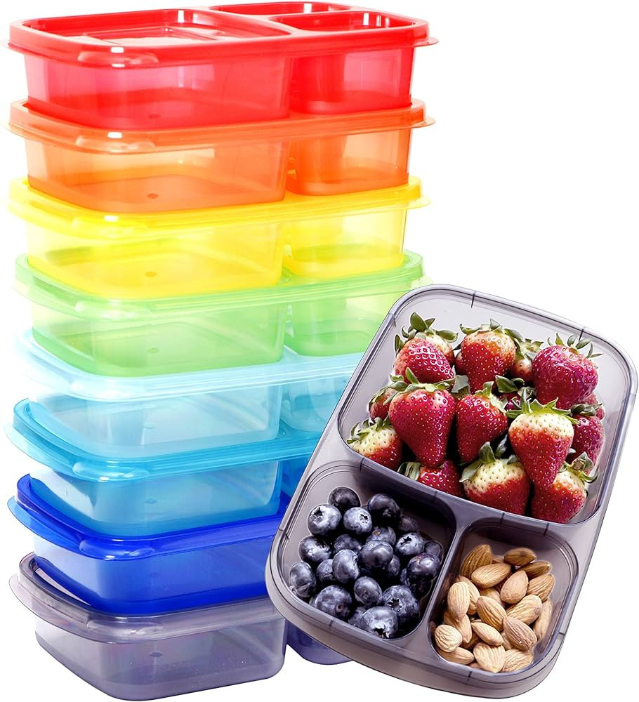 Youngever 8 Pack Bento Lunch Box, Meal Prep Containers, Reusable Plastic Divided Food Storage Con... | Amazon (US)