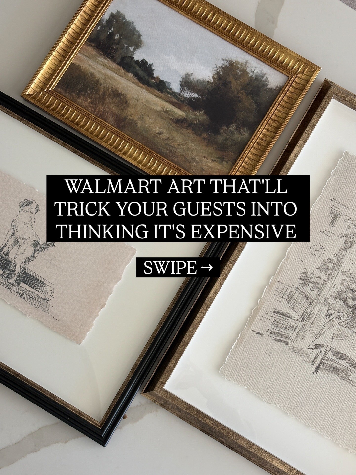 Walmart art that looks like it came from a designer showroom 👀✨

These vintage-inspired landscapes + sketch prints feel so collected and high-end… but they’re under $50.

The secret? Classic subject matter, muted tones, and good frames.

Linked everything here 🤍
