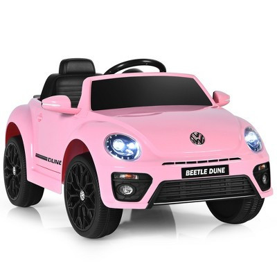 Costway 12V Kids Ride On Car Licensed Volkswagen Beetle w/ Remote Control & Music Pink | Target