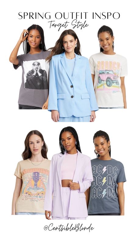 Graphic tees
Graphic t-shirts
Spring blazers
Dressy casual
Spring outfit 
Lavender blazer
Blue blazer
Blazer with graphic tee


#LTKmidsize #LTKfindsunder50 #LTKstyletip