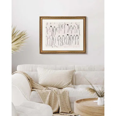 Gold Framed Wall Art Canvas Print Home Decor Abstract Wall Art Room Decor Minimalist Portrait Artwork Wall Decorations Vintage Bathroom Decor Line-Dra | Wayfair North America