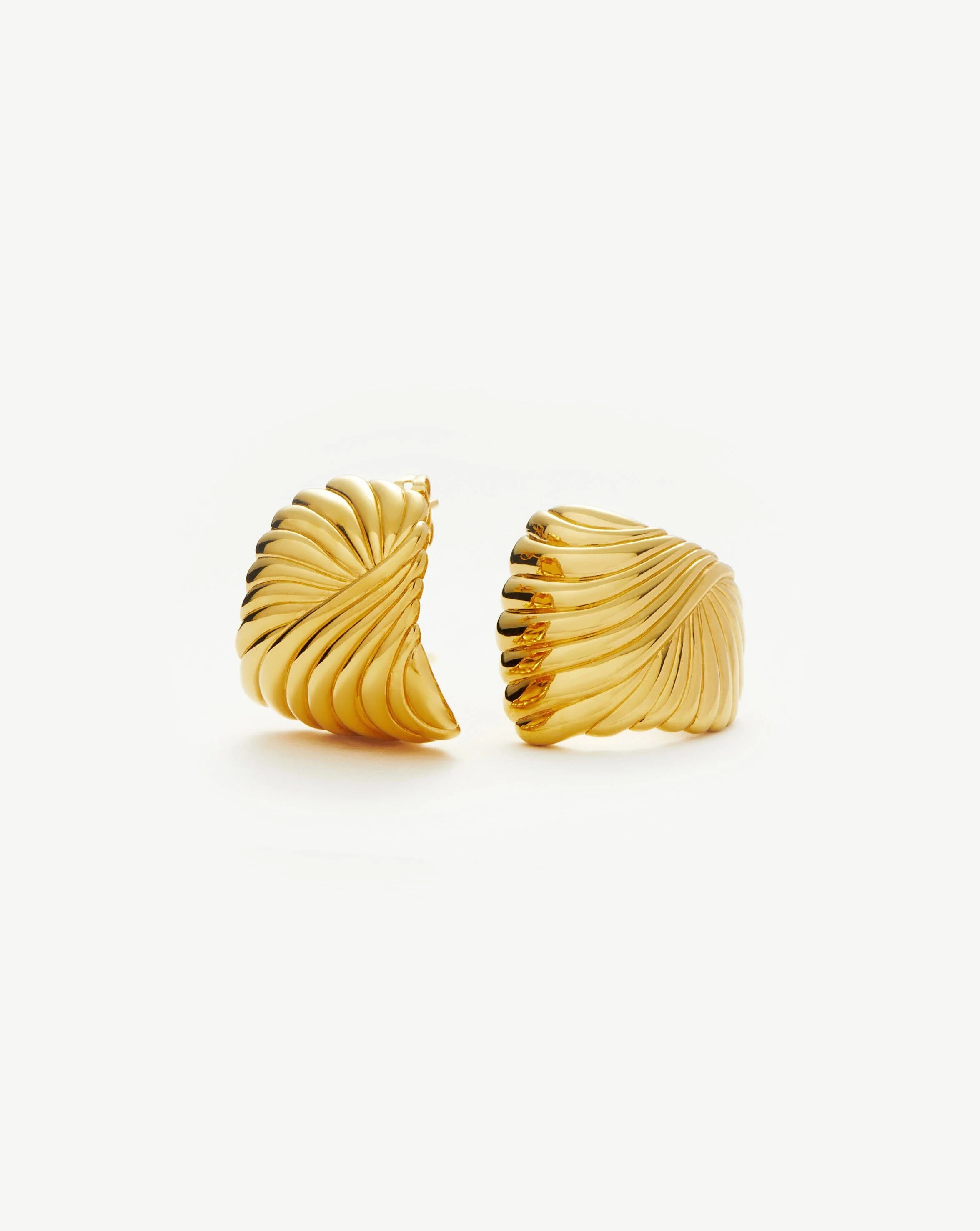 Ripple Oversized Stud Earrings | 18ct Gold Plated Earrings | Missoma UK