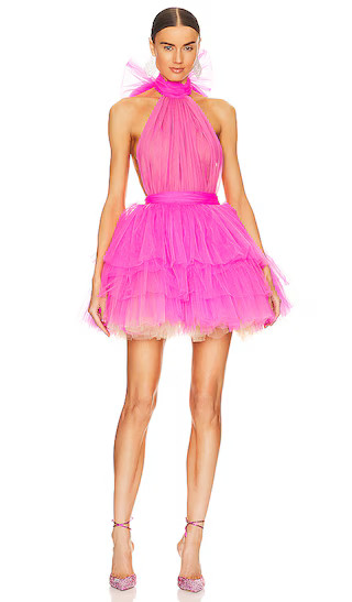 Anna Halterneck Mini Dress in Hot Pink | Revolve Clothing (Global)
