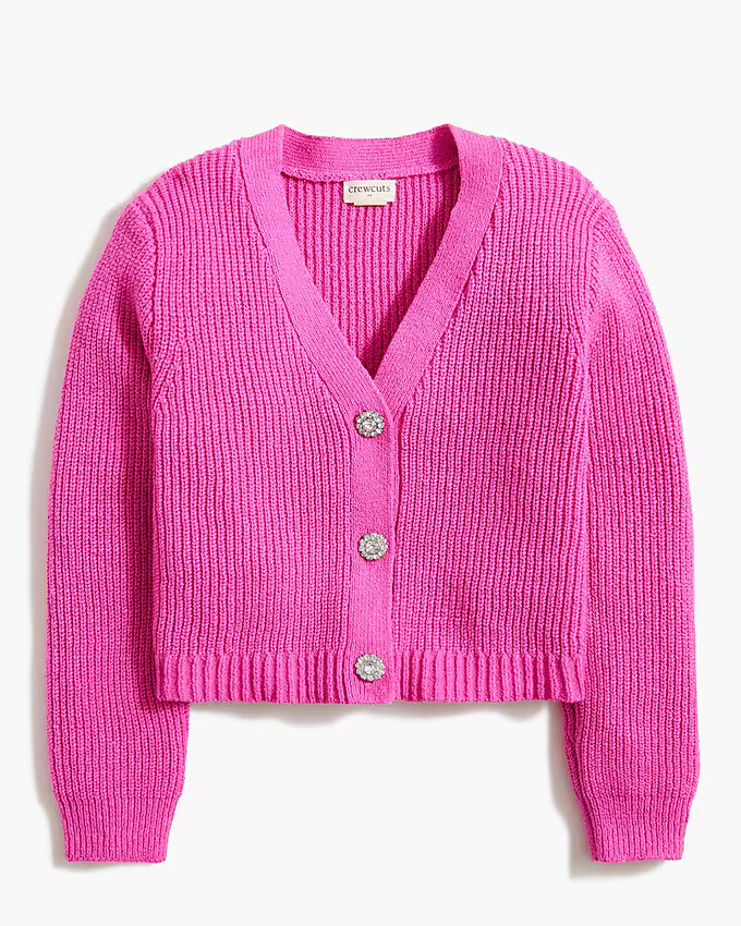 Girls' jewel-button cardigan sweater | J.Crew Factory
