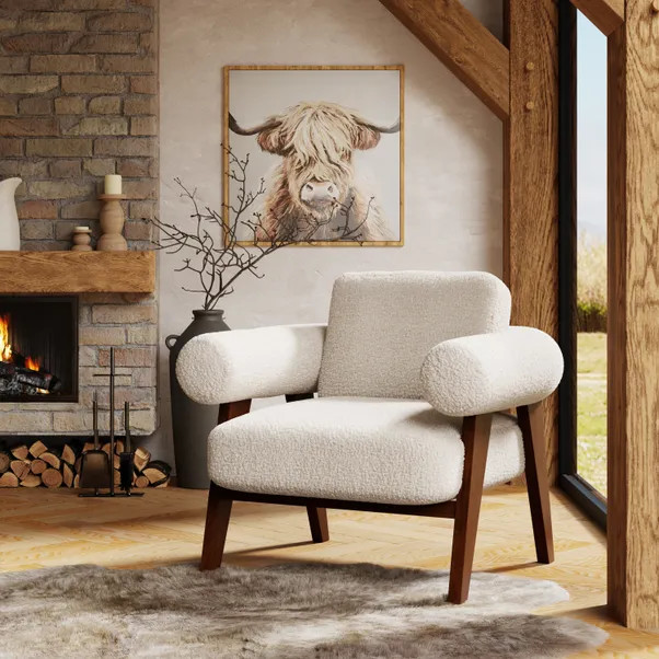Brynn Cream Borg Accent Chair | Dunelm (migrated)