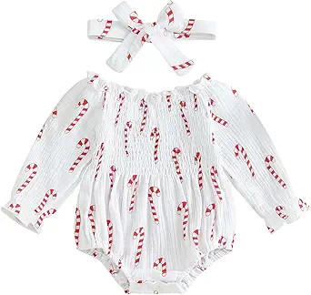 Newborn Baby Girl Outfit Cute Romper Long Sleeve Ruched Bodysuit Comfy Outfits Baby Girl Clothes | Amazon (US)