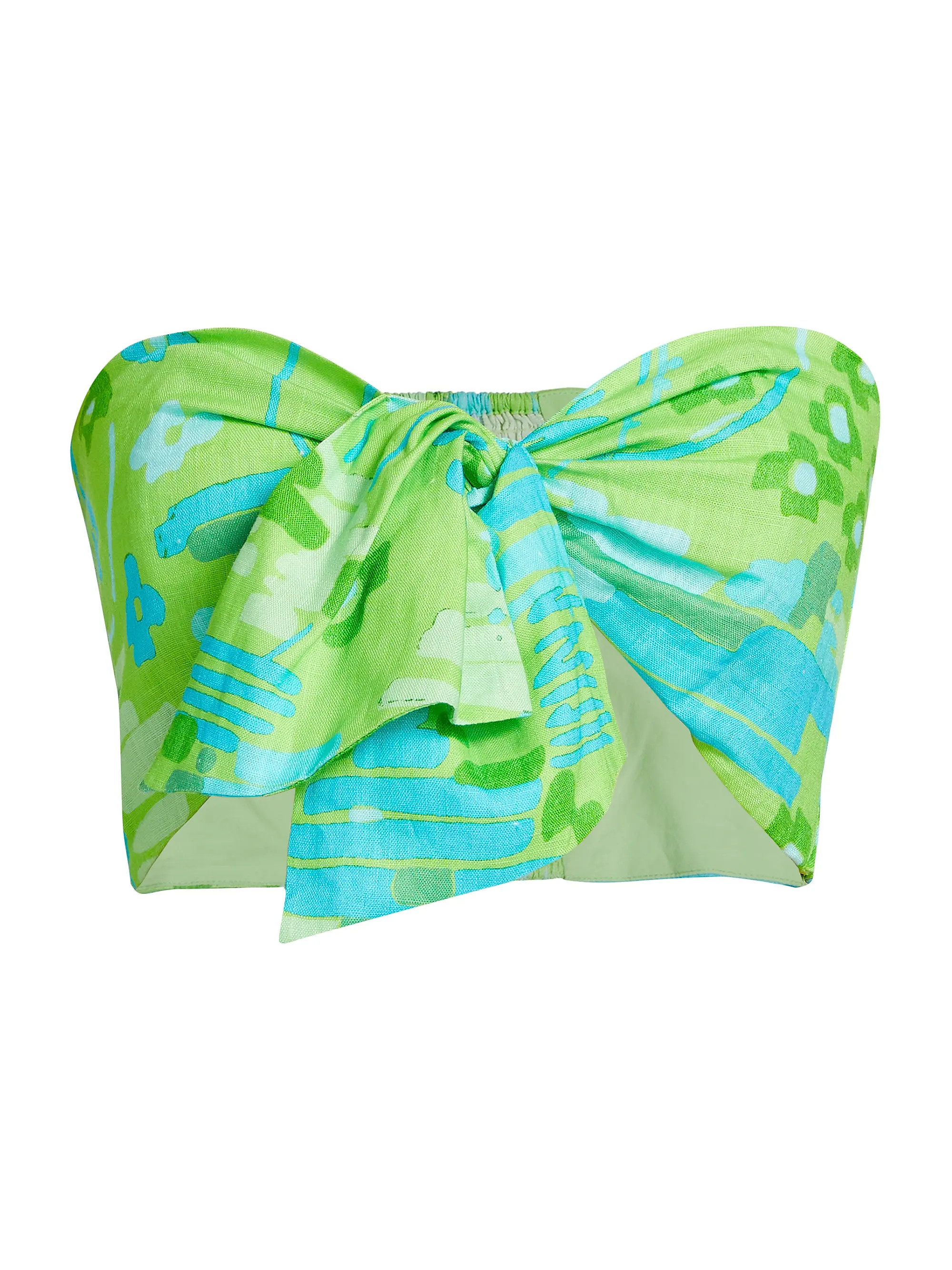 Toni Printed Linen Crop Top | Saks Fifth Avenue