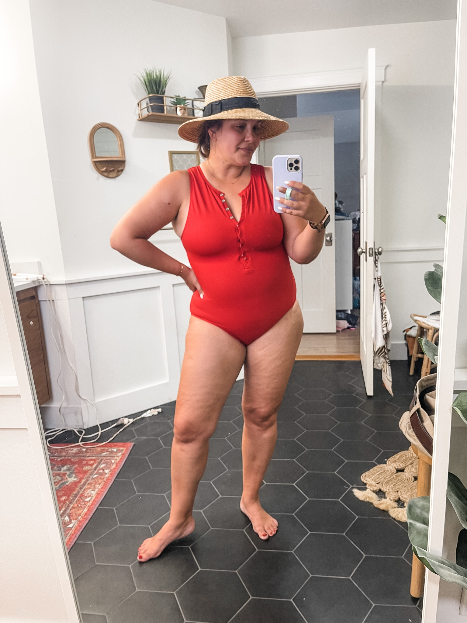 Wearing a large in the suit-kind of wish I would have gotten the xl! 

#LTKcurves #LTKswim #LTKunder100