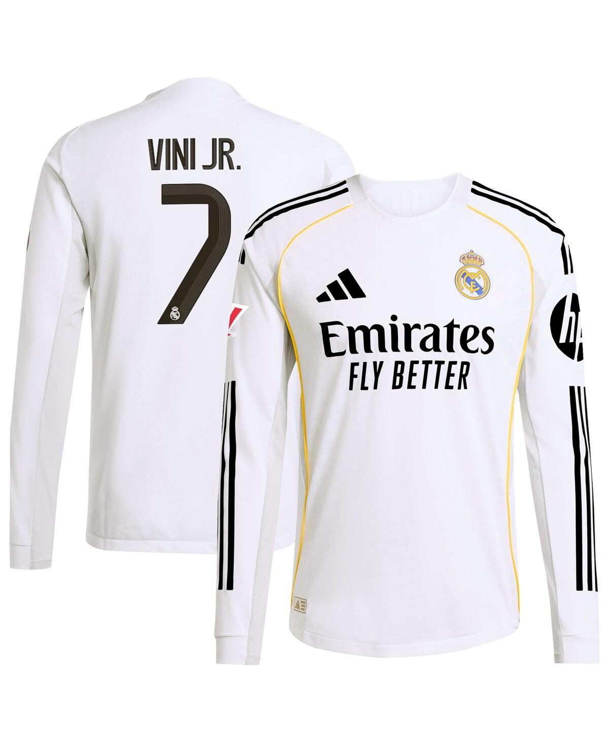 Adidas Men's Vini Jr. White Real Madrid 2025/26 Home Authentic Long Sleeve Jersey - White | Macy's